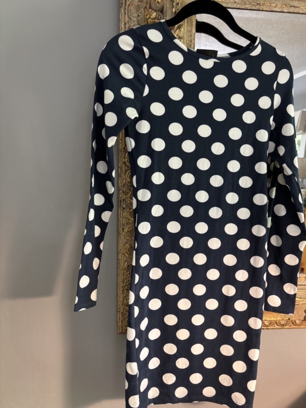 TOP SHOP Size 4 Long-Sleeve Polka Dot Mini Dress